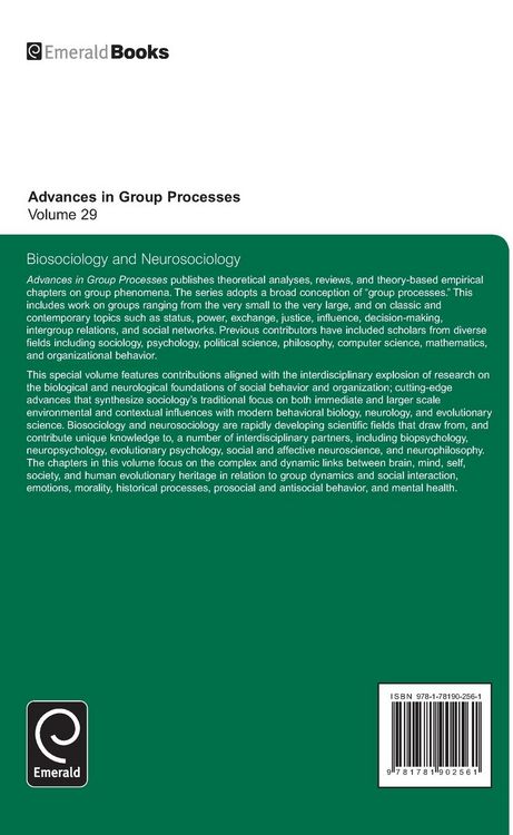 Produktbild: Biosociology and Neurosociology