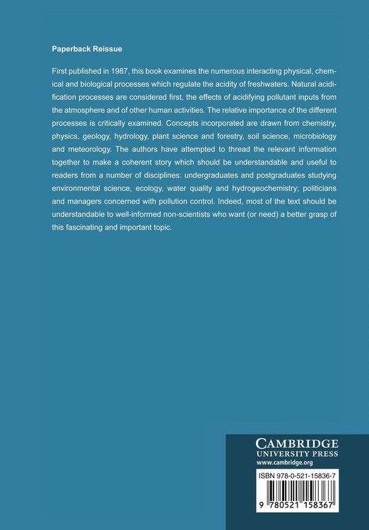 Produktbild: Acidification of Freshwaters