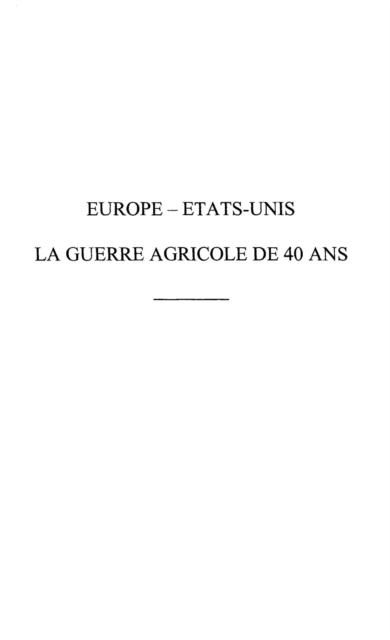 Produktbild: Europe-etats-unis: la guerre agricole de