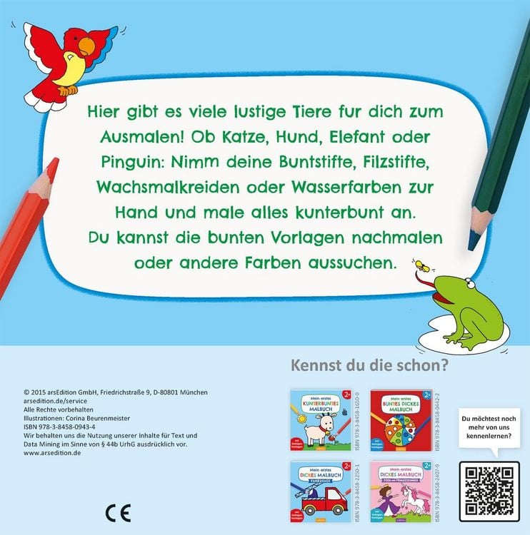 Produktbild: Mein erstes dickes Malbuch ab 2 &ndash; Bunte Tierwelt