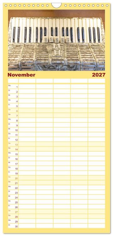 Produktbild: Familienplaner 2027 - Akkordeon, Hast Du da noch T&ouml;ne? mit 5 Spalten (Wandkalender, 21 x 45 cm) CALVENDO