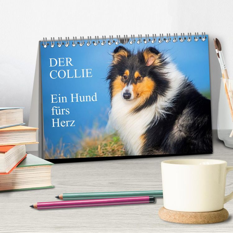 Produktbild: Der Collie - ein Hund f&uuml;rs Herz (Tischkalender 2026 DIN A5 quer), CALVENDO Monatskalender