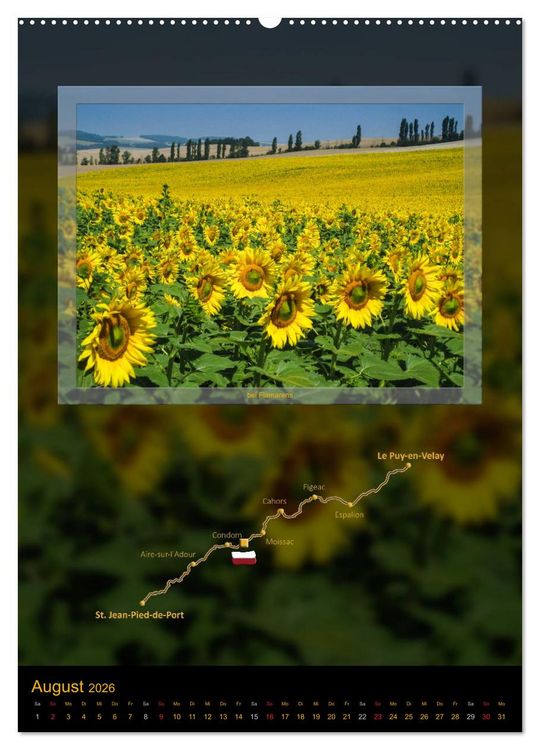 Produktbild: Jakobsweg Via Podiensis (Wandkalender 2026 DIN A2 hoch), CALVENDO Monatskalender