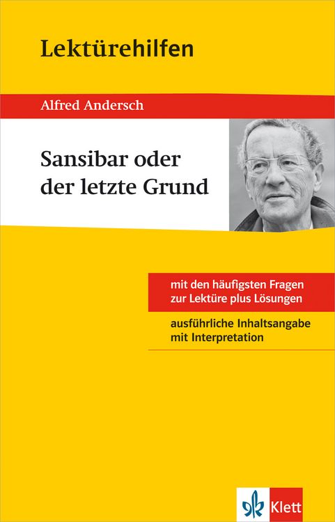 Produktbild: Klett Lekt&uuml;rehilfen Alfred Andersch, Sansibar oder der letzte Grund