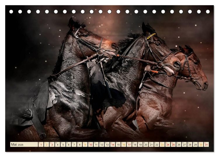 Produktbild: Eleganz und Sch&ouml;nheit - Pferde (Tischkalender 2026 DIN A5 quer), CALVENDO Monatskalender