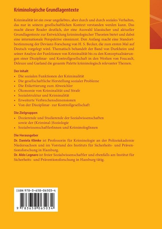 Produktbild: Kriminologische Grundlagentexte