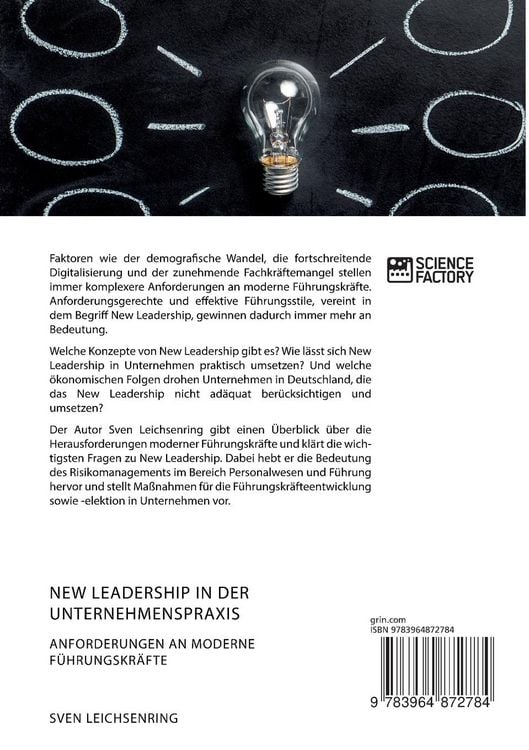 Produktbild: New Leadership in der Unternehmenspraxis. Anforderungen an moderne F&uuml;hrungskr&auml;fte