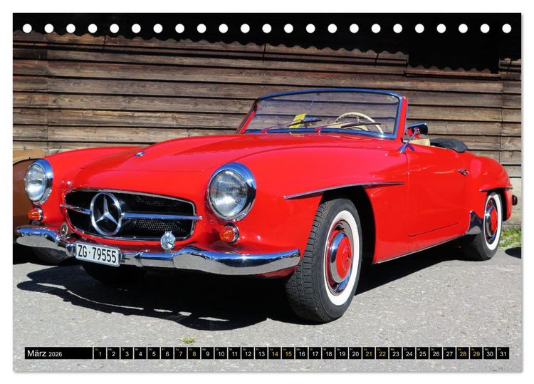 Produktbild: Mercedes SL Classics (Tischkalender 2026 DIN A5 quer), CALVENDO Monatskalender