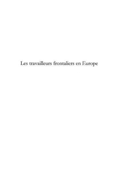 Produktbild: Travailleurs frontaliers en europe les