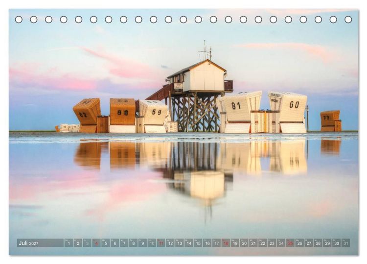 Produktbild: Nordfriesland dunkelbunt &ndash; zwischen T&ouml;nning und Sankt Peter-Ording (Tischkalender 2027 DIN A5 quer), CALVENDO Monatskalender