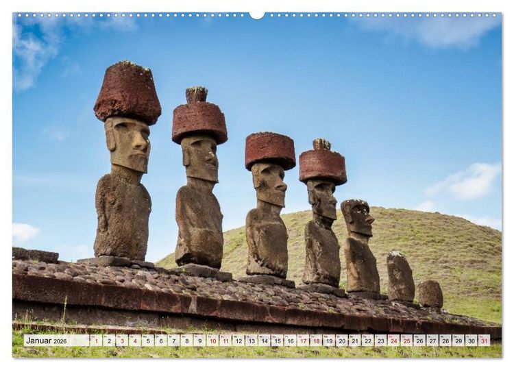 Produktbild: Die Osterinsel &ndash; Mythen, Moai und wilde Sch&ouml;nheit (Wandkalender 2026 DIN A2 quer), CALVENDO Monatskalender