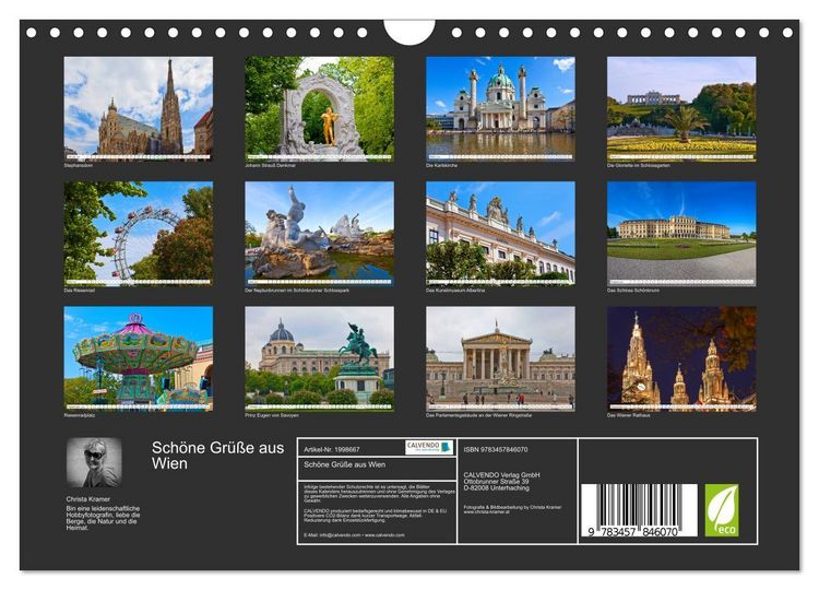 Produktbild: Sch&ouml;ne Gr&uuml;&szlig;e aus Wien (Wandkalender 2026 DIN A4 quer), CALVENDO Monatskalender