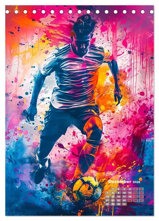 Produktbild: Fussball - Spieler in Action (Tischkalender 2026 DIN A5 hoch), CALVENDO Monatskalender