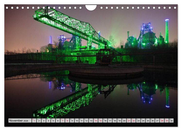 Produktbild: Es wird Nacht in Duisburg (Wandkalender 2026 DIN A4 quer), CALVENDO Monatskalender