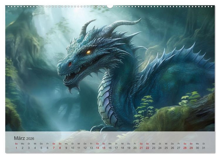 Produktbild: Im Land der sch&ouml;nen Drachen (Wandkalender 2026 DIN A2 quer), CALVENDO Monatskalender