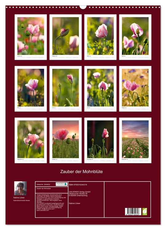 Produktbild: Zauber der Mohnbl&uuml;te (Wandkalender 2026 DIN A2 hoch), CALVENDO Monatskalender