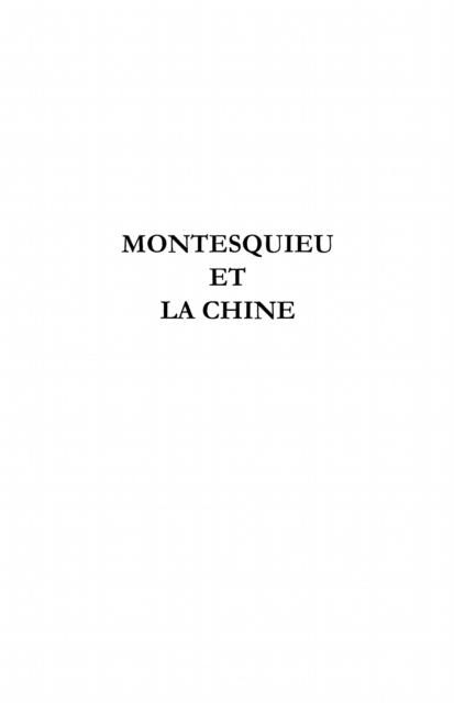 Produktbild: Montesquieu et la Chine