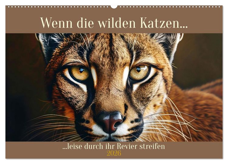 Produktbild: Wenn die wilden Katzen leise durch ihr Revier streifen (Wandkalender 2026 DIN A2 quer), CALVENDO Monatskalender