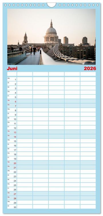 Produktbild: Familienplaner 2026 - London - Die faszinierende Hauptstadt Englands. mit 5 Spalten (Wandkalender, 21 x 45 cm) CALVENDO