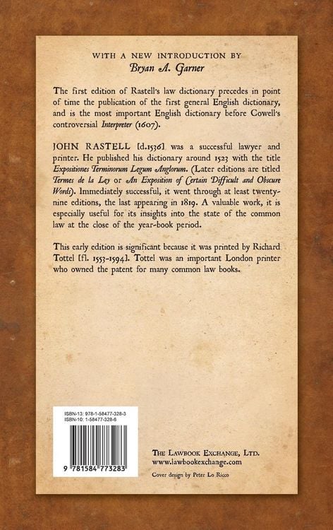 Produktbild: An Exposition of Certaine Difficult and Obscure Wordes, and Termes of the Lawes of this Realme