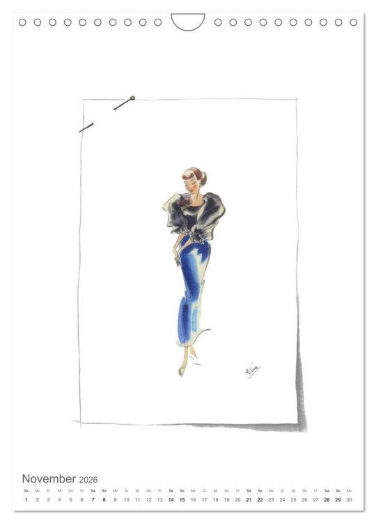 Produktbild: FIGURINEN 2026 - Fashion von 1949 - Originale von Elina Ruffinengo (Wandkalender 2026 DIN A4 hoch), CALVENDO Monatskalender