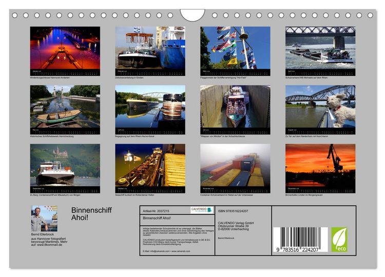 Produktbild: Binnenschiff Ahoi! (Wandkalender 2026 DIN A4 quer), CALVENDO Monatskalender