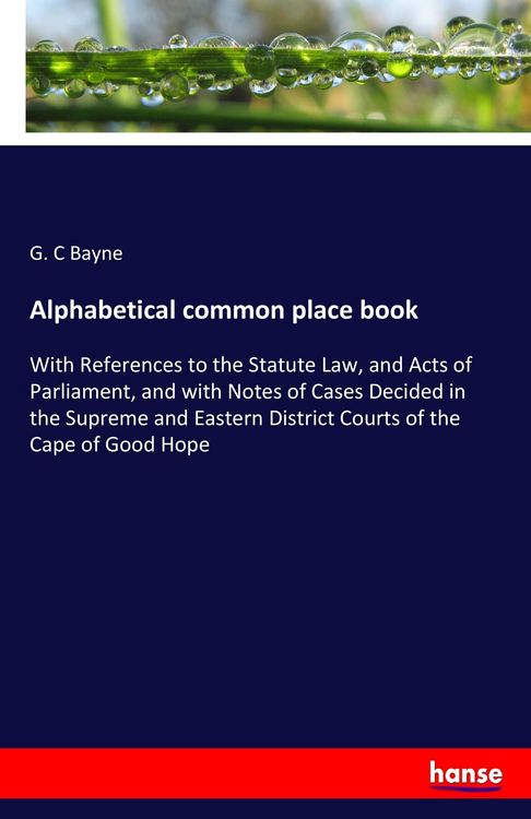 Produktbild: Alphabetical common place book
