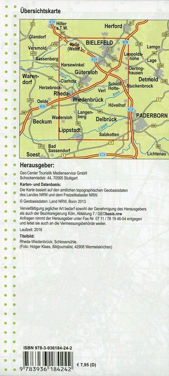 Produktbild: Bielefeld, G&uuml;tersloh, Lippstadt Wanderkarte NRW