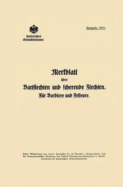 Produktbild: Merkblatt &uuml;ber Bartflechten und scherende Flechten