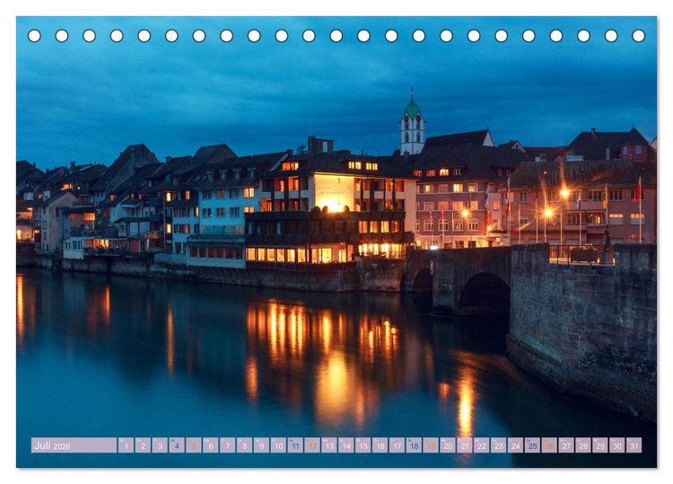 Produktbild: Rheinfelden bei Nacht (Tischkalender 2026 DIN A5 quer), CALVENDO Monatskalender