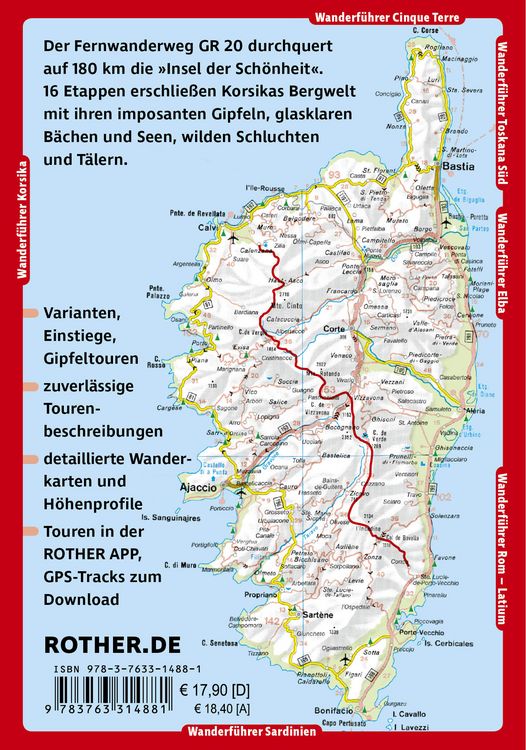 Produktbild: ROTHER Wanderf&uuml;hrer Korsika GR 20. 16 Etappen auf dem legend&auml;ren Fernwanderweg &ndash; mit Varianten und Gipfeln