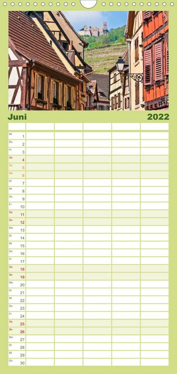 Produktbild: Familienplaner E L S A S S Impressionen (Wandkalender 2022 , 21 cm x 45 cm, hoch)