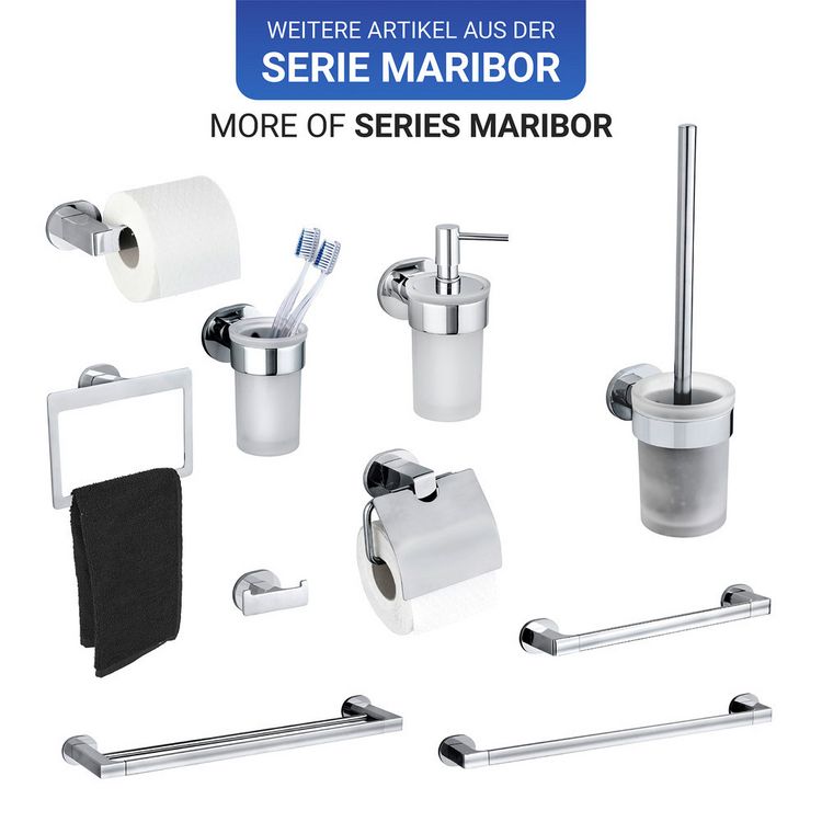 Produktbild: UV-Loc&reg; Badetuchstange Uno Mod. Maribor 60 cm, Befestigen ohne Bohren mit innovativem Klebesystem
