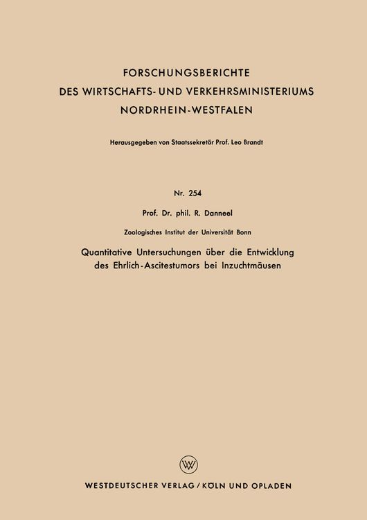 Produktbild: Quantitative Untersuchungen &uuml;ber die Entwicklung des Ehrlich-Ascitestumors bei Inzuchtm&auml;usen