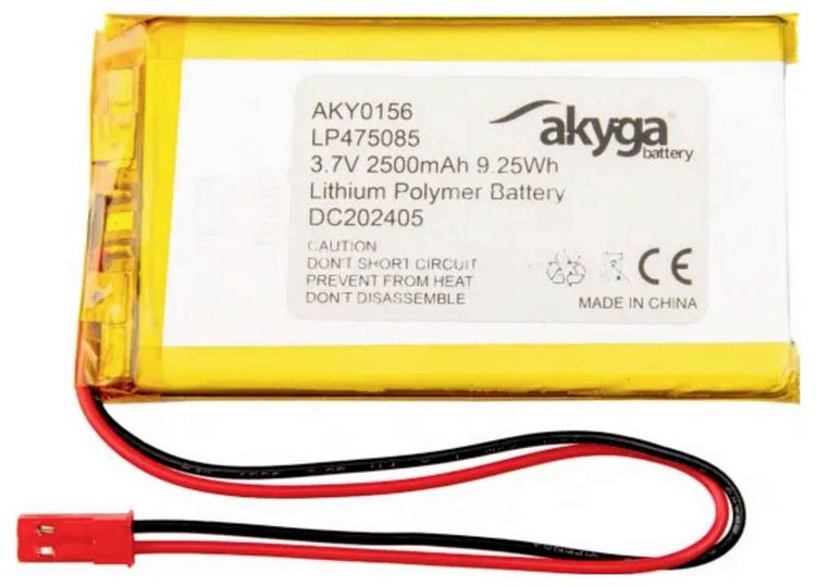 Produktbild: Akyga LP475085 Akkupack x Spezial-Akku LiPo 3.7V 2500 mAh