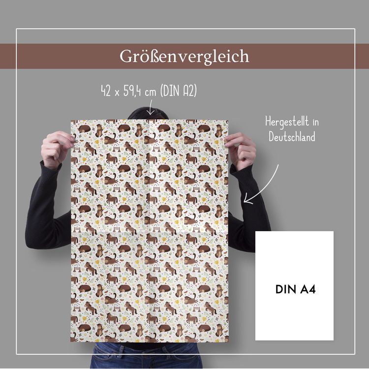 Produktbild: Geschenkpapier-Set f&uuml;r Kinder: Pferde, Reiten