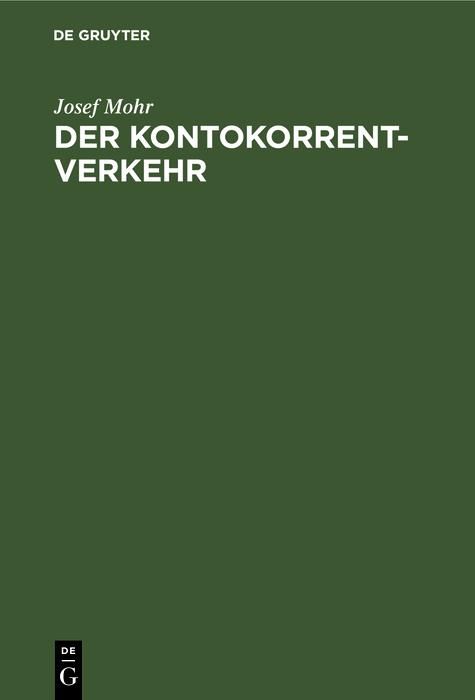 Produktbild: Der Kontokorrentverkehr