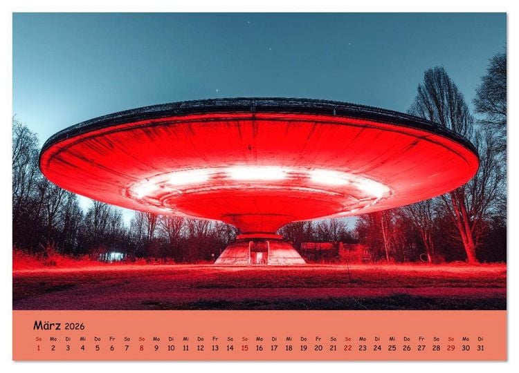 Produktbild: UFOs und Aliens - Au&szlig;erirdische Spuren, verborgene Wahrheit oder blo&szlig;e Fantasie (Wandkalender 2026 DIN A4 quer), CALVENDO Monatskalender
