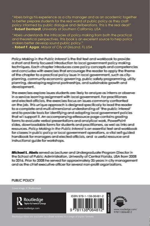 Produktbild: Policy Making in the Public Interest