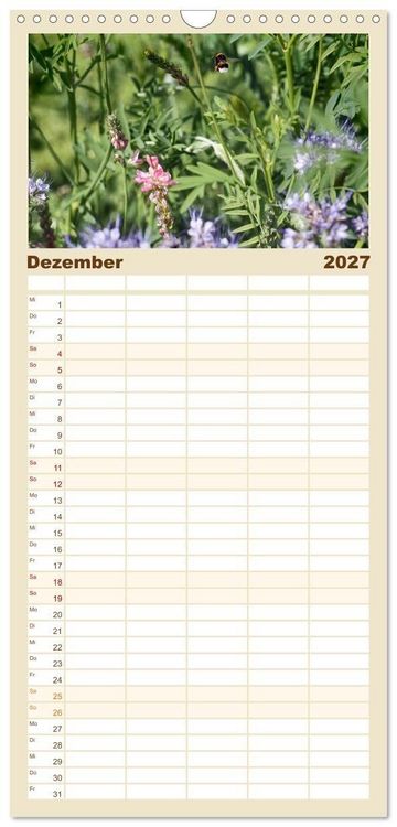 Produktbild: Familienplaner 2027 - Hummelflug mit 5 Spalten (Wandkalender, 21 x 45 cm) CALVENDO