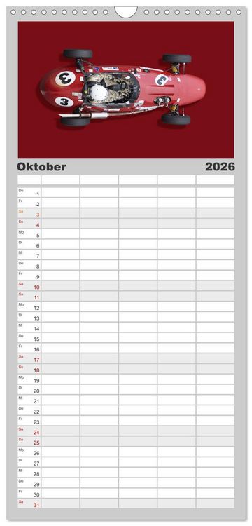Produktbild: Familienplaner 2026 - Legenden des Rennsports - Formel Junior 1955-1965 mit 5 Spalten (Wandkalender, 21 x 45 cm) CALVENDO