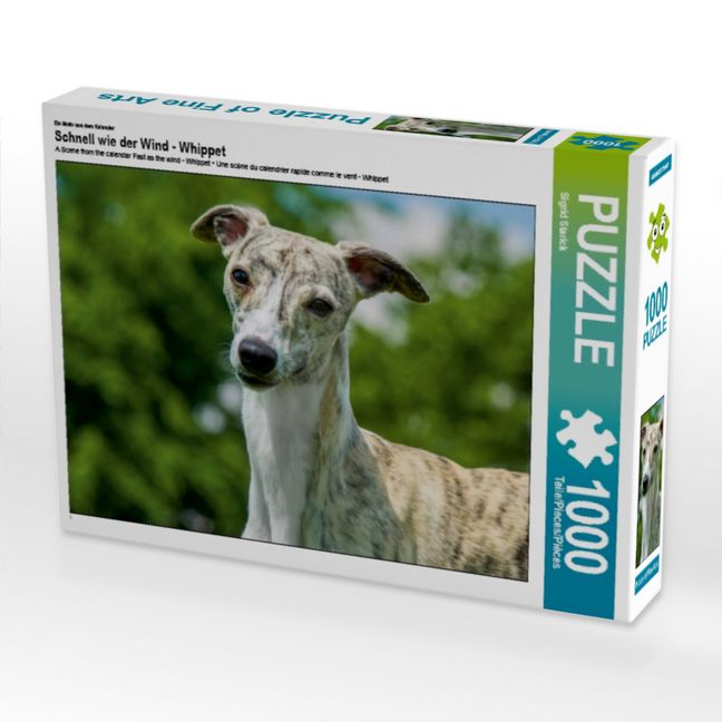 Produktbild: CALVENDO Puzzle Ein Motiv aus dem Kalender Schnell wie der Wind - Whippet | 1000 Teile Lege-Gr&ouml;&szlig;e 64x48cm Foto-Puzzle f&uuml;r gl&uuml;ckliche Stunden