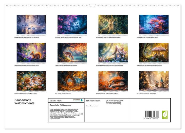 Produktbild: Zauberhafte Waldmomente (hochwertiger Premium Wandkalender 2026 DIN A2 quer), Kunstdruck in Hochglanz