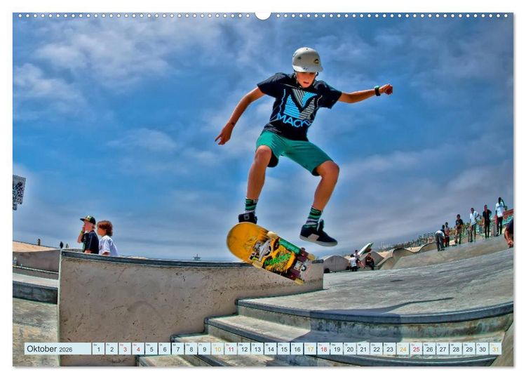 Produktbild: Skateboarding - nichts f&uuml;r Weicheier (hochwertiger Premium Wandkalender 2026 DIN A2 quer), Kunstdruck in Hochglanz
