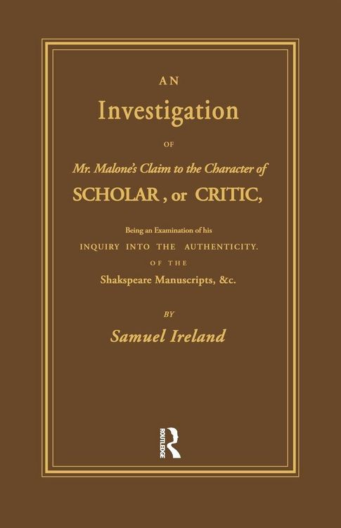 Produktbild: Investigation into Mr. Malone's Claim to Charter of Scholar