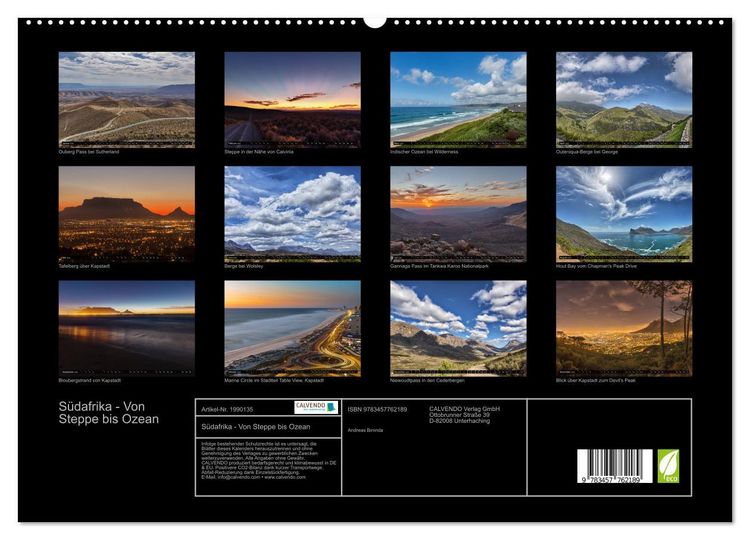 Produktbild: S&uuml;dafrika - Von Steppe bis Ozean (hochwertiger Premium Wandkalender 2026 DIN A2 quer), Kunstdruck in Hochglanz
