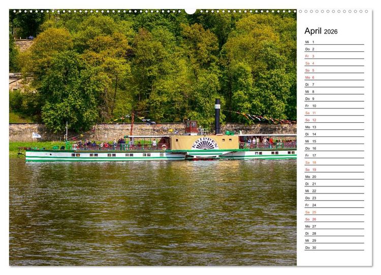 Produktbild: Schaufelraddampfer (hochwertiger Premium Wandkalender 2026 DIN A2 quer), Kunstdruck in Hochglanz