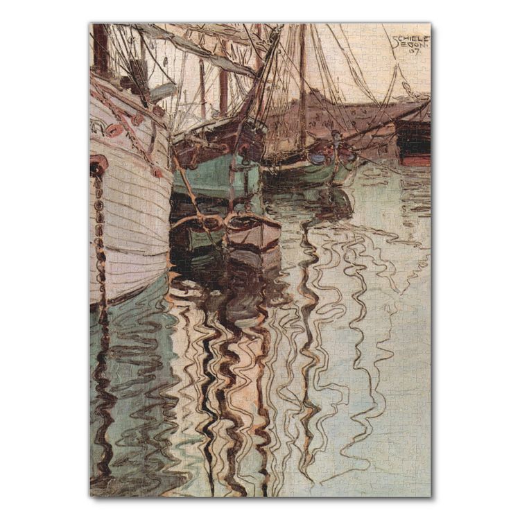 Produktbild: Lais Puzzle Egon Schiele - Segelschiffe im wellenbewegtem Wasser (Der Hafen von Triest) 1000 Teile