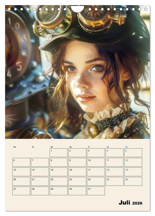 Produktbild: Steampunk - Mechanische Fantasiewelt (Wandkalender 2026 DIN A4 hoch), CALVENDO Monatskalender