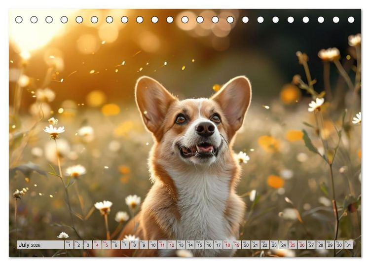 Produktbild: Corgis in Bloom (Desk Calendar 2026 DIN A5 landscape), CALVENDO 12 Month DeskCalendar